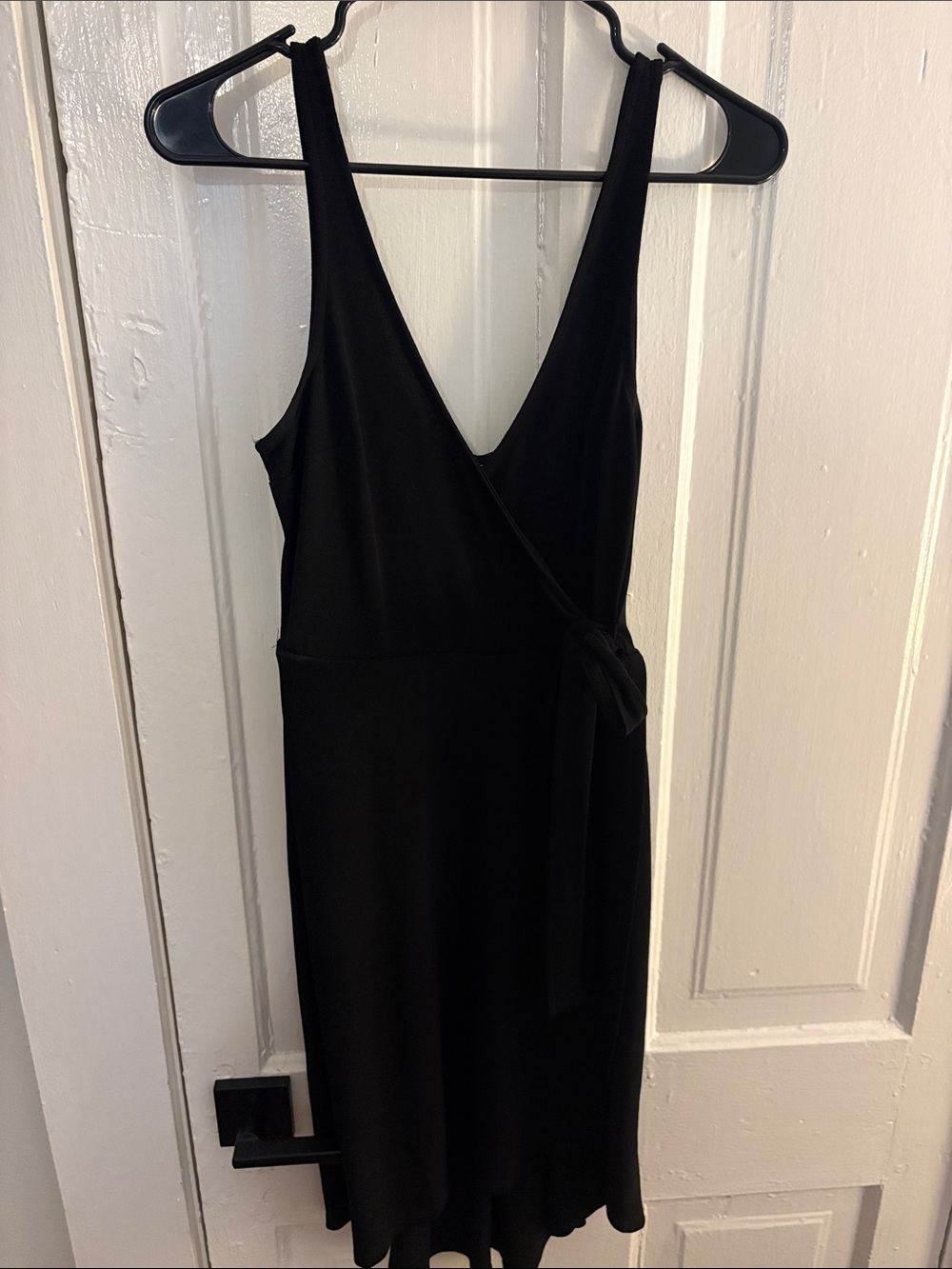 Express Black Sleeveless Wrap-Front Midi Dress